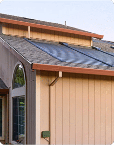 solar panels on roof